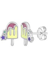 delightful enamel ice cream silver baby earrings